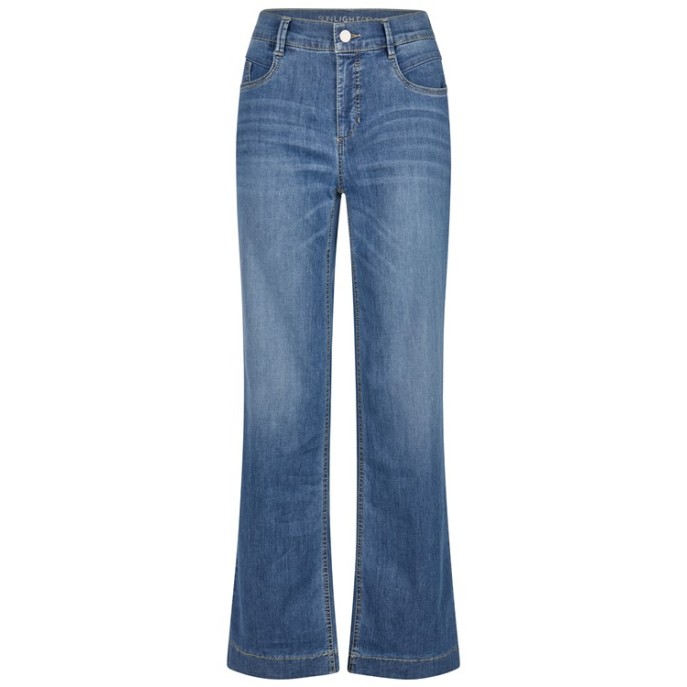 Anna Montana 1426 wijde pijp jeans Bahia Used Midblue